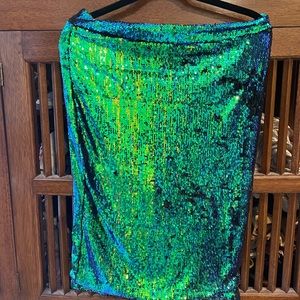 Sequin aqua a skirt